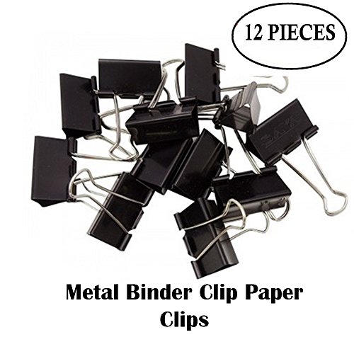 Product Cover Saisan Binder Clip 41mm Paper Holding Capacity Files Organized And Secure 12 Pcs