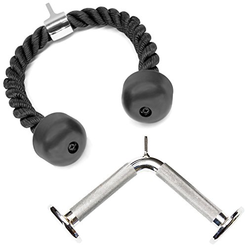 Product Cover A2ZCARE Tricep V Shaped Press Down Bar (Tricep Rope + V-Shaped Bar)