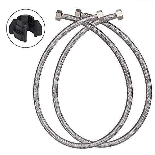 Product Cover HOMEIDEAS 40-Inch Faucet Connector Braided Stainless Steel Supply Hoses With 3/8