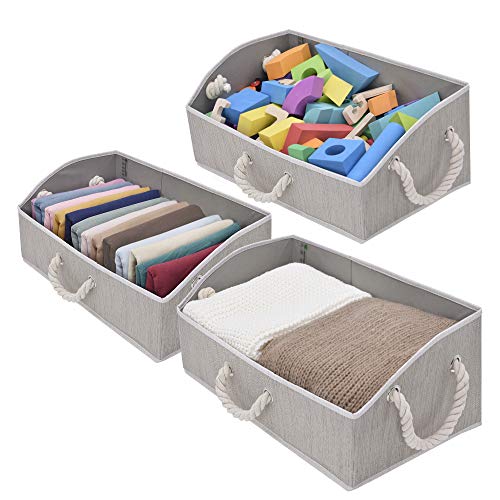 Product Cover StorageWorks Closet Storage Bins, Trapezoid Storage Box, Fabric Bins and Baskets, Mixing of Gray, Brown & Beige, Jumbo, 3-Pack