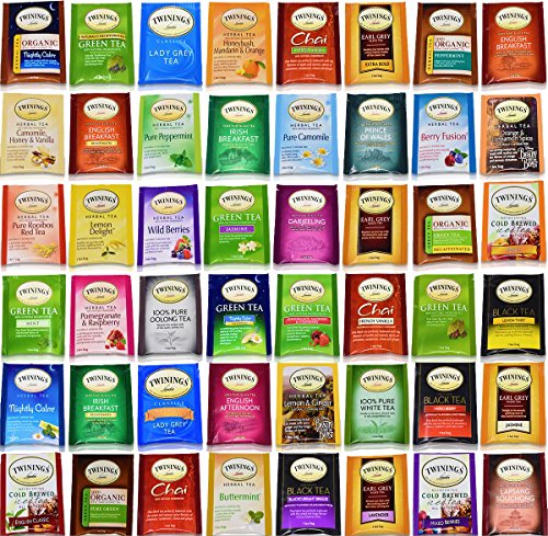 Product Cover Twinings Tea Bags Sampler Assortment Variety Pack Gift Box - 48 Count - Perfect Variety - English Breakfast, Green, Black, Herbal, Chai Tea and more ...