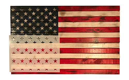 Product Cover 50 Star Stencil Template 10.5 X 15 (actual size 10.5 X 14.82) for making Wood American Flags and Wall Stencils. Made from Thick Reusable 14mil Mylar Plastic by Stencil Soldier.