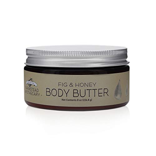 Product Cover Farmstead Apothecary 100% Natural Body Butter with Organic Safflower Oil, Organic Shea Butter & Organic Vitamin E Oil (Fig & Honey)