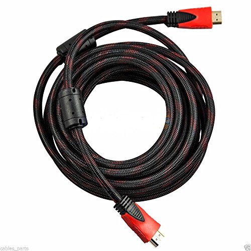 Product Cover CableVantage New PREMIUM HDMI CABLE 30FT For BLURAY 3D DVD PS3 HDTV XBOX LCD HD TV 1080P Red Mesh High Speed Gold-plated Cord Red