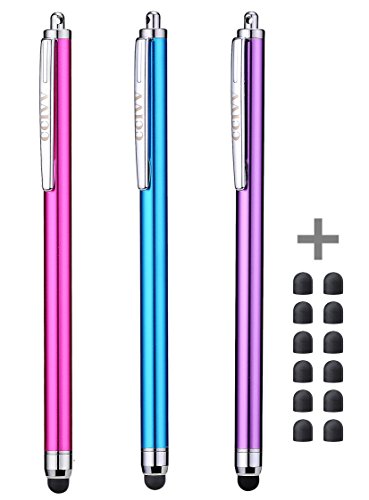Product Cover Stylus Pens for Touch Screens iPad iPhone Kindle Fire (Pink/Purple/Aqua Blue)