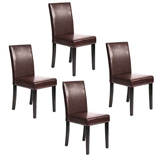 Product Cover FDW Dining Chairs Dining Room Chairs Parsons Chair Kitchen Chairs Set of 4 Dining Chairs Side Chairs for Home Kitchen Living Room, Brown