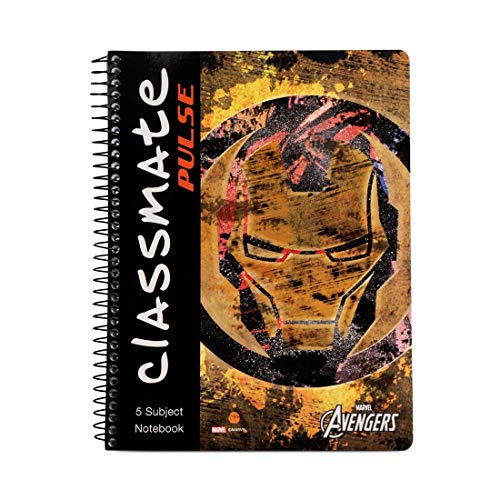 Product Cover Classmate Soft Cover 5 Subject Spiral Binding Notebook, Single Line, 250 Pages