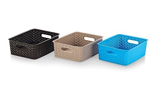 Product Cover Aristo Multipurpose Small Solitaire Rectangular Tapered Hollow Mesh Basket, Set of 3