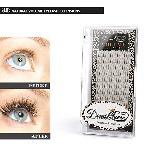 Product Cover Demi Queen 3D Premade Fans Russian Individual Volumes Lashes Rapid Handmade Cluster Eyelash Extensions Thickness 0.07mm C Curl
