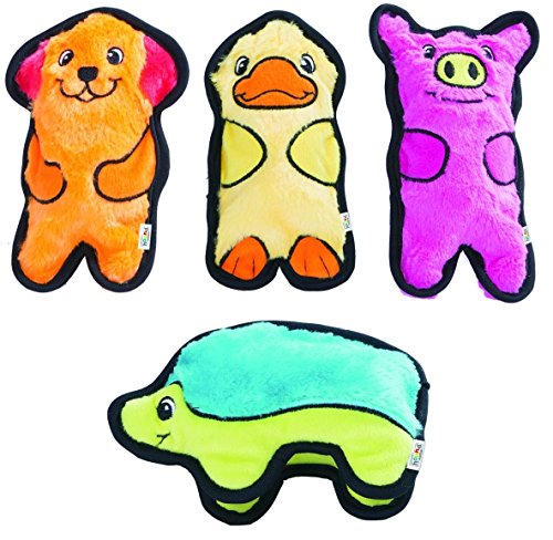 Product Cover Outward Hound (4 pc. Multi-Pack) Invincibles Plush Stuffing-Less Dog Toys with Squeaker