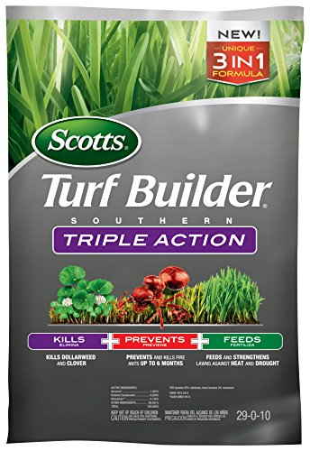 Product Cover Scotts Turf Builder Southern Triple Action, 26.84 lb. - Kills Dollarweed and Clover, Prevents and Kills Fire Ants, Feeds and Strengthens Lawns - Covers up to 8,000 sq. ft.