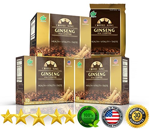 Product Cover PureGano American Ginseng Coffee Latte - Premium Indian Instant Coffee - 200mg American Ginseng to Enhance Mental & Physical Performance, Natural Energy & Boost Immune System 3 Box 30 Day Supply