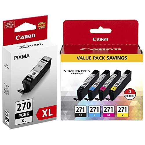 Product Cover Canon PIXMA MG6821 High Yield Pigment Black with 4-Color (BK/C/M/Y) Ink Cartridge Set NEW