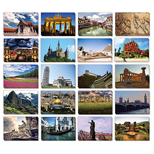 Product Cover Best Paper Greetings Travel Postcards - 40-Pack Around The World Postcards, Postcards Bulk, 20 Assorted Designs, 4 x 6 Inches