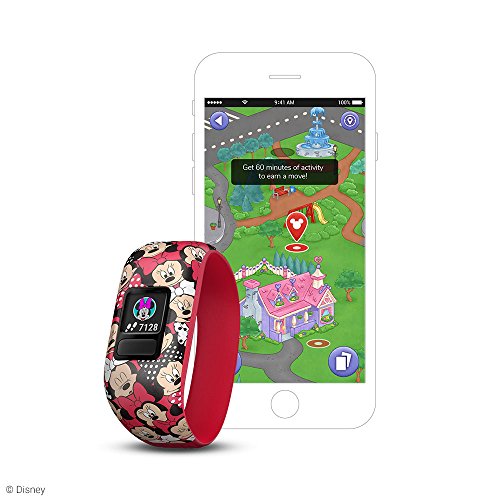 Product Cover Garmin Vívofit Jr 2, Kids Fitness/Activity Tracker, 1-Year Battery Life, Stretchy Band, Minnie Mouse