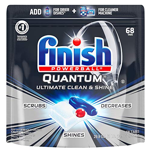 Product Cover Finish - Quantum - 68ct - Dishwasher Detergent - Powerball - Ultimate Clean & Shine - Dishwashing Tablets - Dish Tabs