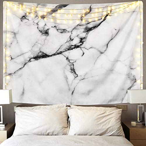 Product Cover Sunm Boutique Black and White Tapestry Marble Tapestry Wall Hanging Tapestry for Home Decor(51.2