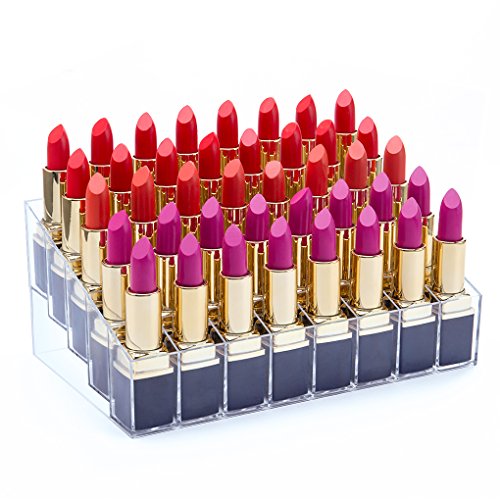 Product Cover Benbilry Lipstick Holder, 40 Space Acrylic Lipstick Holder Organizer Case Display Rack，40 Slots (in a 8 x 5 arrangement) Stand Cosmetic Makeup Organizer Lipstick, Brushes, Bottles more