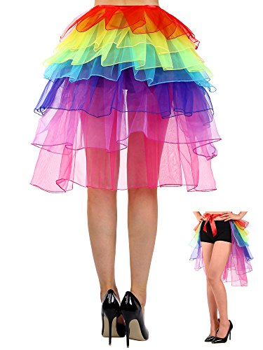 Product Cover SATINIOR Lingerie Bubble Skirt Women's Layered Tulle Dancing Bustle Skirt, Rainbow, One Size