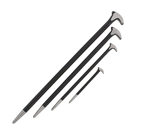 Product Cover ABN Ladyfoot Rolling Head 4-Piece Pry Bar Tool Set - 6, 12, 16, 20 Inch - for Automotive Machinery Aligning & Prying