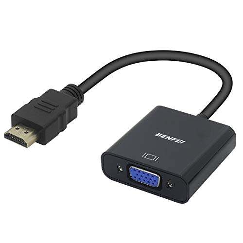 Product Cover HDMI to VGA, Benfei Gold-Plated HDMI to VGA Adapter (Male to Female) Compatible for Computer, Desktop, Laptop, PC, Monitor, Projector, HDTV, Chromebook, Raspberry Pi, Roku, Xbox and More - Black