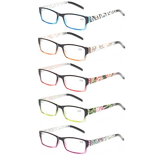Product Cover Reading Glasses 5 Pack Fashion Spring Hinge Readers With Beautiful Patterns for Women