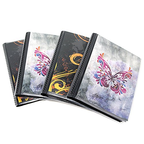 Product Cover 4 x 6 Photo Albums Pack of 4, Each Mini Photo Album Holds Up to 48 4x6 Photos with Black Background Pockets. Flexible, Removable Covers Come in Random, Assorted Patterns and Colors.
