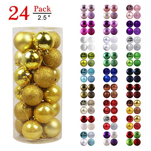 Product Cover GameXcel Christmas Balls Ornaments for Xmas Tree - Shatterproof Christmas Tree Decorations Large Hanging Ball Gold 2.5