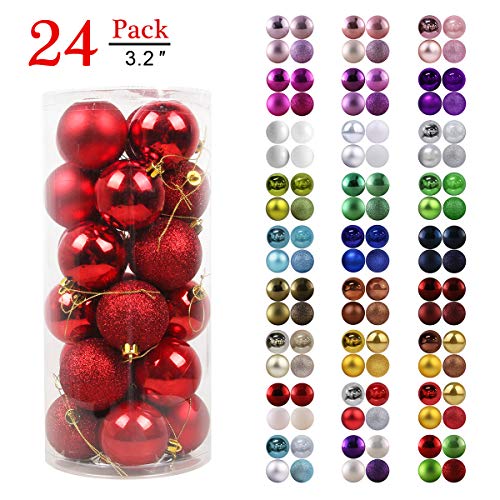Product Cover GameXcel Christmas Balls Ornaments for Xmas Tree - Shatterproof Christmas Tree Decorations Large Hanging Ball Red 3.2