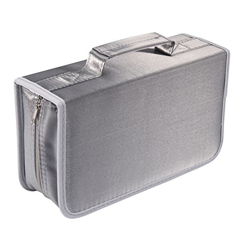 Product Cover 128 Capacity CD/DVD case Wallet, Storage,Holder,Booklet by Rekukos（Silver）