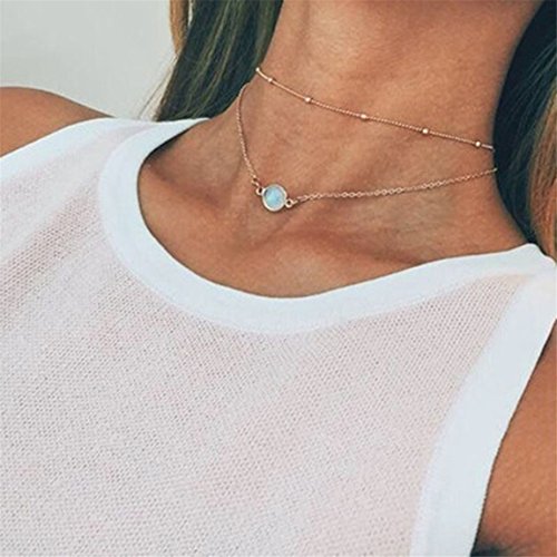 Product Cover CH Thin Diamond Sequins Choker Necklace Women Girl Lady Long Chain Pendant Necklace