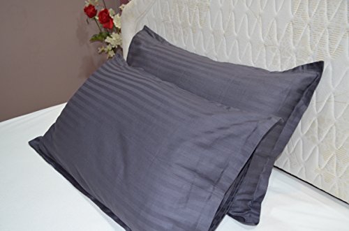 Product Cover Trance Home Linen 100% Cotton Pillow Covers (18X28-inch, Dark Grey) - Pack of 2