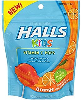 Product Cover Halls Kids Vitamin C Pops, Orange, 10 Little Pops (Pack of 2)