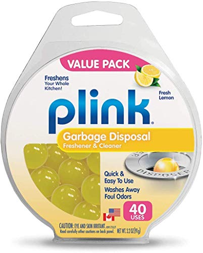 Product Cover Plink Garbage Disposal Cleaner and Sink Deodorizer with Clean Lemon Scent. Get Rid of The Stink. 40-Count.