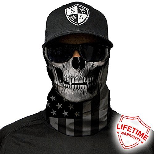 Product Cover S A 1 Face Shield Blackout American Flag Skull Face Shields for Men and Face Shields for Women - UV Face Shield