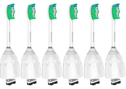 Product Cover Replacement toothbrush Heads for Philips Sonicare E-Series HX7022/66, 6pack, Fit Sonicare Essence, Xtreme, Elite, Advance, and CleanCare Electric Toothbrush with Hygienic caps by Aoremon