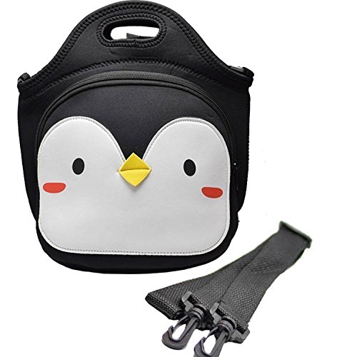 Product Cover MoreTeam Kids Lunch Bag, Insulated Neoprene Large Cute Lunch Tote Box for Kids, Women with Adjustable Shoulder Strap, Compact, Reusable, Easy to Wash, Penguin
