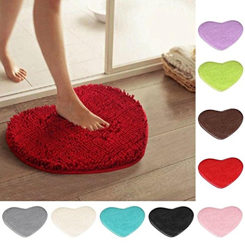 Product Cover GBSELL 4050cm Heart-shaped Non-slip Bath Mats Kitchen Bathroom Home Decor (Purple)
