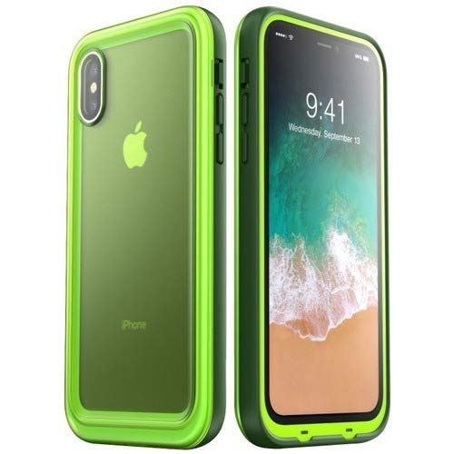 Product Cover i-Blason Aegis Series Case Designed for iPhone X (2017) / iPhone Xs (2018), Waterproof Full-body Rugged Case with Built-in Screen Protector (Frost/Green)