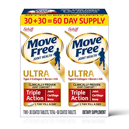 Product Cover Type II Collagen, Boron & HA Ultra Triple Action Tablets, Move Free (60 count in a value pack), Joint Health Supplement With Just 1 Tiny Pill Per Day To Promote Joint, Cartilage and Bone Health