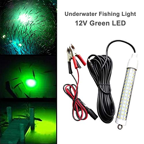 Product Cover 12V 120 LED 1000 Lumens Lure Bait Finder 10.5W Night Fishing Finder Crappie Shad Boat LED Submersible Underwater Light with Battery Clip and Power Plug 6M Power Cord