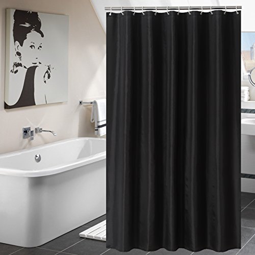 Product Cover YUUNITY Avershine Geometric Patterned Shower Curtain Waterproof, 72 x 72 Inch with 12 Hooks (Black Geometric 72