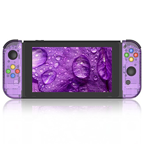 Product Cover BASSTOP Portable DIY Replacement Housing Shell Case for Right Left Switch Joy-Con Controller Without Electronics (Joycon-Atomic Purple)