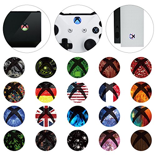 Product Cover eXtremeRate 60 pcs Custom Home Button Power Switch Stickers Skin Cover for Xbox One/One X/One S Console Kinect and Xbox One/One X/One S/Elite Controllers