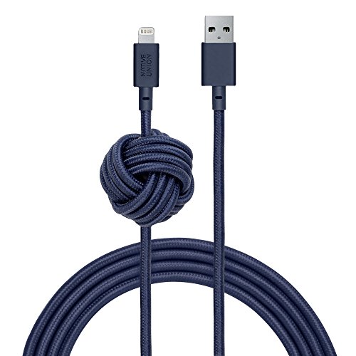Product Cover Native Union Night Cable - 10ft Ultra-Strong Reinforced [Apple MFi Certified] Durable Lightning to USB Charging Cable with Weighted Knot for iPhone/iPad (Marine)
