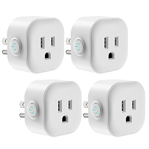 Product Cover WiFi Smart Plug, Maxcio Smart Outlet Compatible with Alexa Echo, Google Home for Voice Control, Remote Control, Ifttt Enabled, Alexa Smart Plug Mini with Timing Function, No Hub Required, 10A - 4 Pack