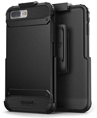 Product Cover Encased UE Armor iPhone 8 Plus Belt Case Holster Clip Dual Layer Protective Combo - Compatible with Apple iPhone 8 Plus 5.5inch (R7 Black)