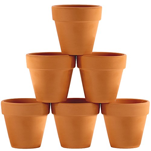 Product Cover Winlyn 6 Pcs Terracotta Pot Clay Pots 4'' Clay Ceramic Pottery Planter Cactus Flower Pots Succulent Pot Drainage Hole- Great for Plants,Crafts,Wedding Favor Indoor/Outdoor Plant Crafts