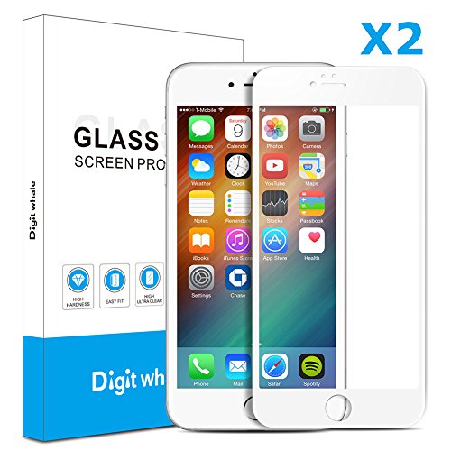 Product Cover 2-Pack iPhone 6 Plus 6s Plus Screen Protector, DIGITWHALE 3D Full Curve Soft Edge Tempered Glass Screen Protector Film for iPhone 6 Plus and iPhone 6S Plus 5.5