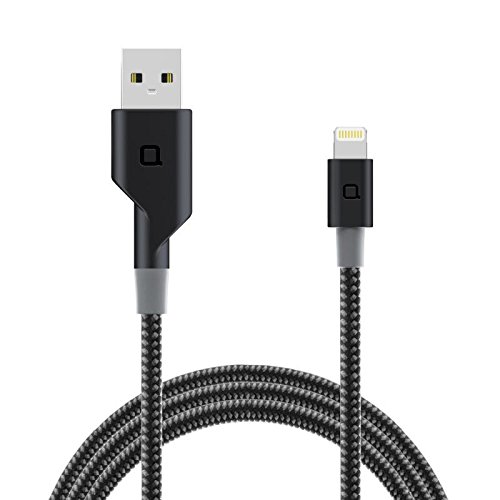 Product Cover nonda ZUS Super Duty Charging Cable Carbon Fiber Edition, 4ft/1.2m, iPhone Charging Cable, MFi Certified for iPhone X/8/8 Plus/7/7 Plus/6/6 Plus/5S (Black), 180-degree